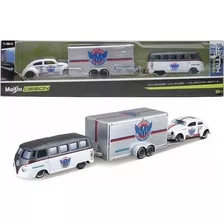 Vw Van Samba Kombi + Beetle Fusca - Team Haulers 1/64 Maisto