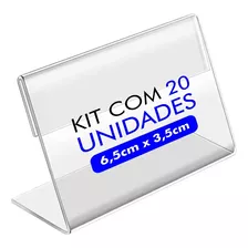 Porta Preço Etiqueta Display Acrílico Cristal 2mm Kit 20 Un