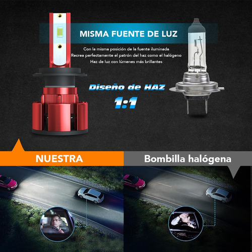 14000lm 6000k H1 H7 Focos Led Luz Alta Y Baja Para Renault Foto 7