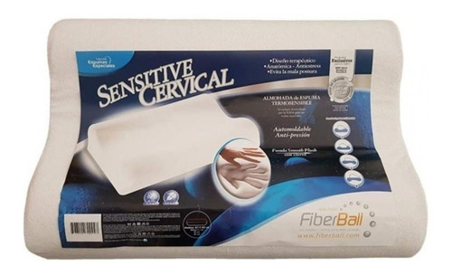 Almohada Fiberball Sensitive Espumas Especiales Cervical 60cm X 40cm