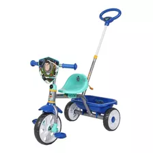 Triciclo Apache Light Year Con Cajuela Y Barra Empuje Color Azul