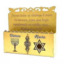 Porta Envelope Duplo Dizimos E Oferta Dourado Grande