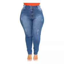 Calça Jeans Feminina Plus Size C/ Lycra Skinny Fashion