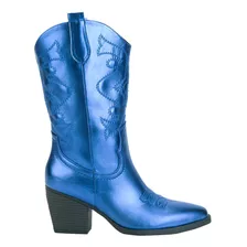 Bota Vaquero Tierra Bendita Azul Metalico Mujer 5110