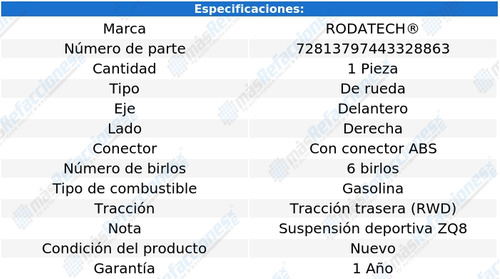 Maza Rueda Delantera Derecha I-280 L4 2.8l Rwd 2006 Rodatech Foto 5