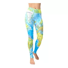 Pantalon Calza Dama Ztc-0513 - Planisferio (mapa Mundial)