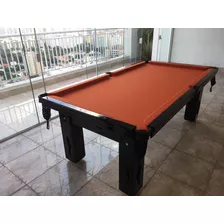 Mesa De Bilhar E Sinuca 2,23 X 1,23 Gartner Pedra Ardósia Cor Do Tecido Laranja