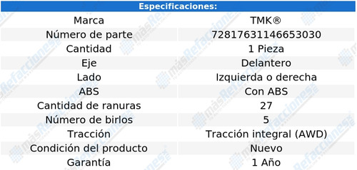 Maza Del Izquierda O Derecha Tribeca 6 Cil 3.6l 08 Al 14 Tmk Foto 2