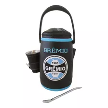 Garrafa Termica P/terere Em Couro Do Gremio 2,5 Litros