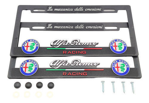 Porta Placas Auto Camioneta Alfa Romeo Cubre Pijas Kit Foto 3