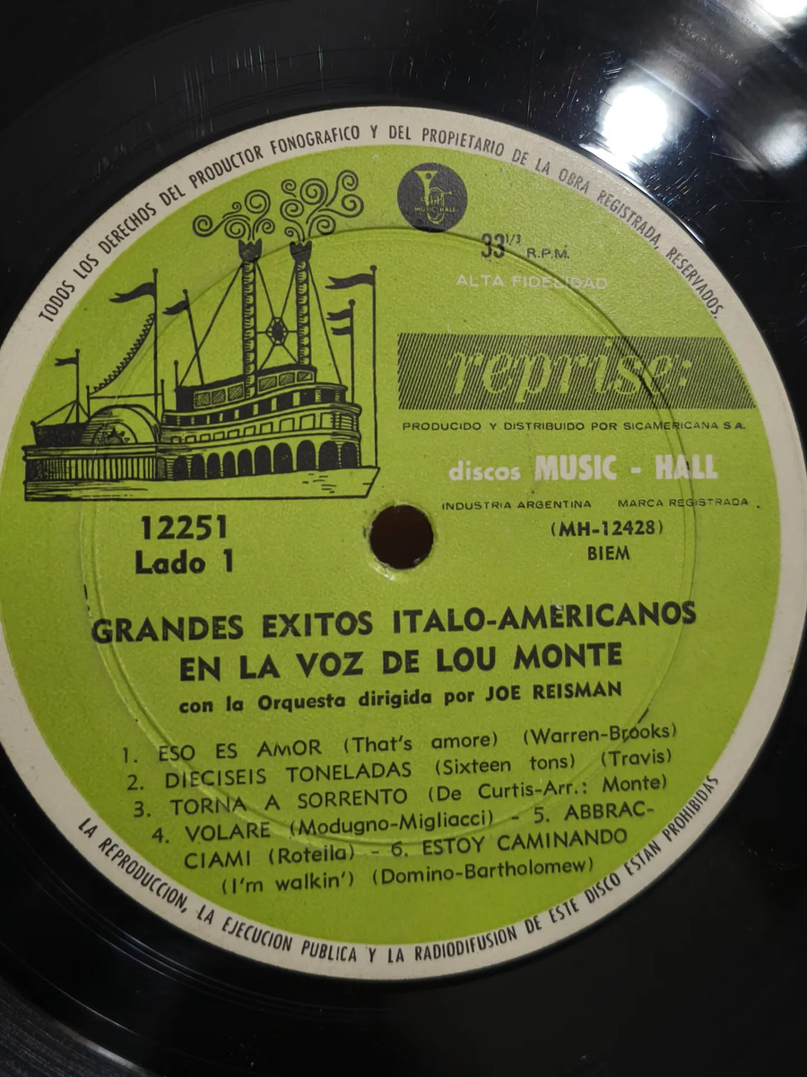 Lou Monte - Grandes Exitos Italo-americanos En la Voz de - vinilo 1965