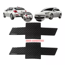 Par De Emblemas Gm Fibra De Carbono Cruze Hatch 2012 A 2014