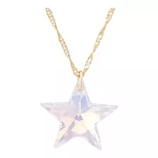 Gargantilha Estrela Swarovski 20mm Aurora Boreal Sunshine 