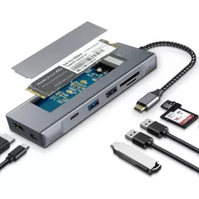 Hub Usb-c 8in1 Hdmi 4k 30hz + Microsd + Slot M.2 Nvme & Sata