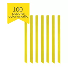 100 Popotes Para Tapioca Biodegradable A Base De Planta Color Amarillo