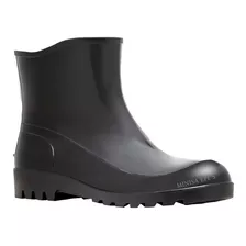 Bota Galocha Pvc Preta Bico Plastico Extra Curto Fujiwara 