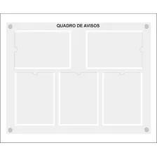 Quadro De Aviso E Gestão Com 5 Displays A4 Acrílico 1 Branco