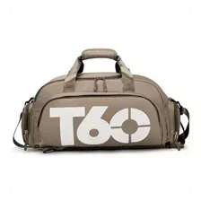 Bolsa Mala Mochila T60 Academia Bagagem Viagem Cor Marrom-claro