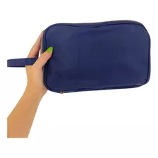 Necessaire Bolsa Com Alça De Mão Organizadora Viagem Passeio Cor Preto Desenho Do Tecido Liso