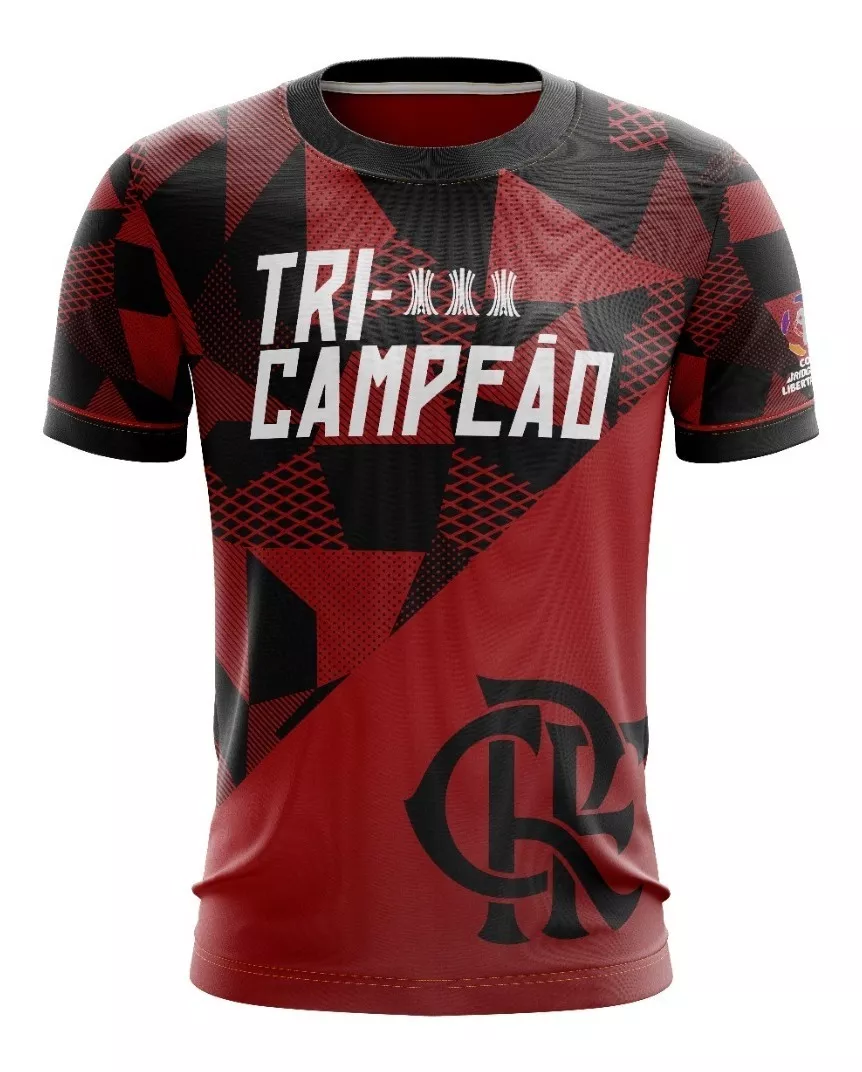 Camiseta Flamengo Tri Campeão Libertadores Lançamento