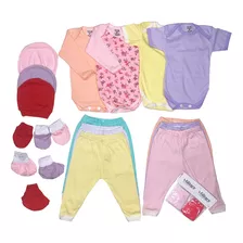 Kit 21 Peças Roupa Bebê Estampado E Liso Sortidos Body Mijão