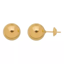 Brinco Bola 8mm Em Ouro 18k 750 Grande Adulto Grande Caixa Cor Dourado