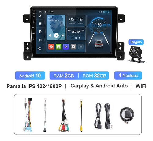 Radio 2+32g Carplay Para Suzuki Grand Vitara 3 2005-2015 Gps Foto 2