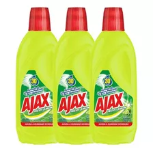 Kit Com 3 Limpador Diluível Ajax Fresh Lemon 500ml Cada