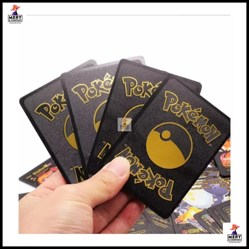 Mazo Pack 27 Cartas Pokemon Black Vmax Gx Negras