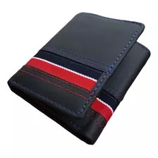 Cartera Rfid Triple Trifold Piel Genuina Mod-tomy Hombre 