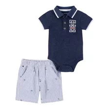 Conjunto Body Polo E Short Tommy Hilfiger Original Eua Bebê