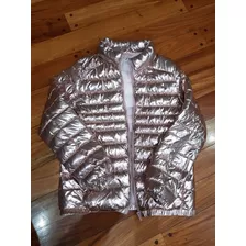 Campera De Zara Mujer Importada Metalizada Size 13/14 