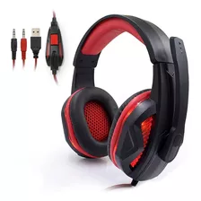 Fone De Ouvido Gamer Headset Microfone Com Led 7.1 Cor Vermelho