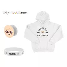 Kit Buzo Blanco Y Accesorios - Skzoo University Stray Kids