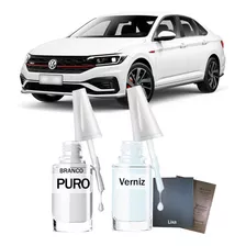 Tinta Tira Risco Retoque Vw Jetta Highline 2016 Branco Puro