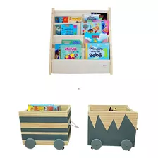 Kit 2 Organizadores De Brinquedos+ Rack Book Infantil