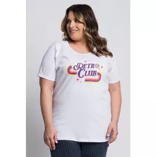 T-shirt Feminina Plus Size Estampada Retro Club - Serena
