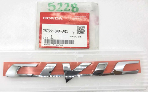 Emblema Trasera Honda Civic 06-11 Lib5228 75722snaa01 Foto 2