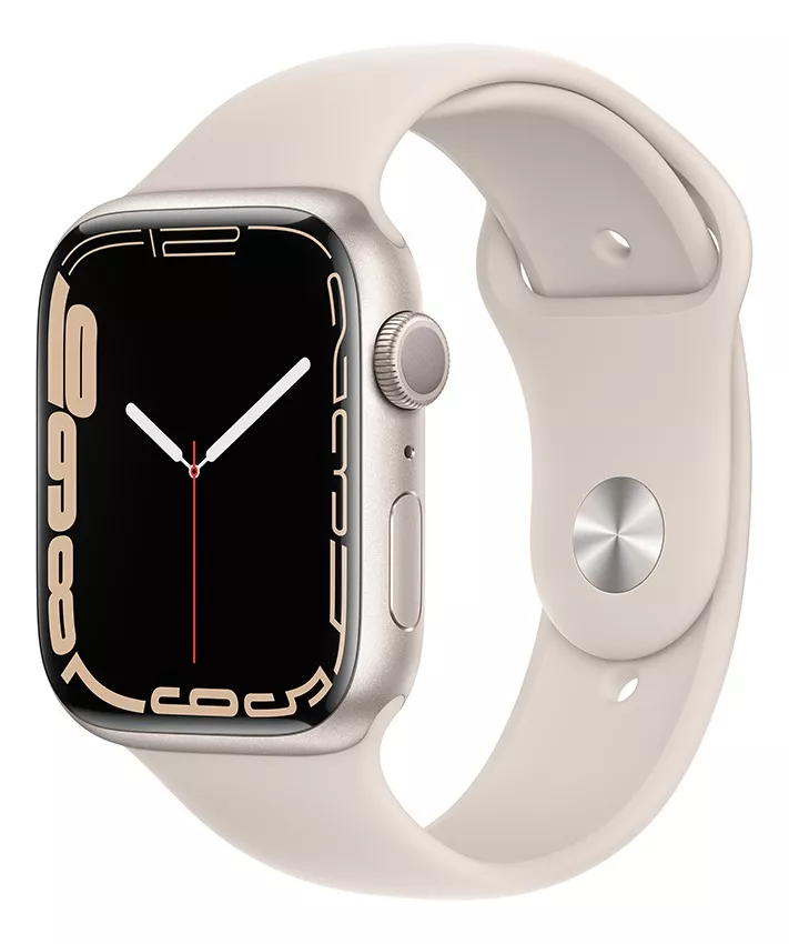 Apple Watch Series 7 (gps, 45mm) - Caixa De Alumínio Estelar - Pulseira Esportiva Estelar