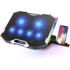 Base Refrigerante Para Portátil 6 Ventiladores 5 Niveles Rgb