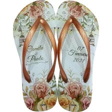 40 Chinelo Personalizado Casamento Brinde 12x S/ Juros