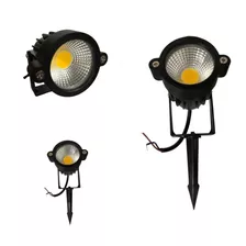 Kit 4 Holofote 7w Spot Led Espeto Jardim Luz Branco Quente