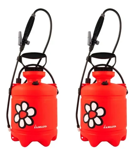 Fumigador Pulverizador A Presion Bellota 5 Lt Jardin X 2 Uni Rojo
