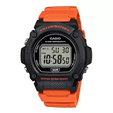 Reloj Casio Digital Quarzo Original Para Caballero E-watch Color De La Correa Naranja