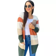 Kimono Cardigan Casaco Listrado Colorido Rainbow Blogueira