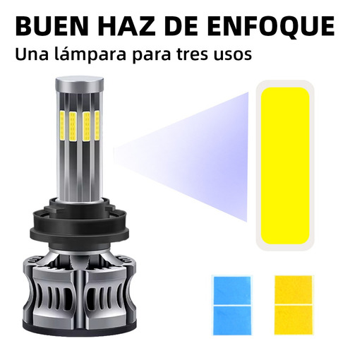 Kit De Focos Led 8 Cara Luz H4 Ledpara Alta Y Baja Mini Lupa Foto 3