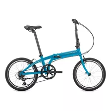 Bicicleta Urbana Plegable Tern Link A7 R20 Único Frenos V-brakes Cambio Shimano Tourney Color Matte Blue/silver Con Pie De Apoyo 