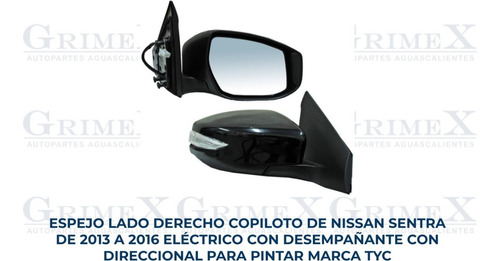 Espejo Sentra 2013-2014-2015-2016 Elec C/desemp C/direcc Ore Foto 10