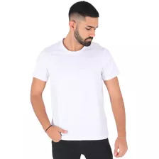 Camiseta Branca Masculina Gola O Algodão - Atacado 6pç