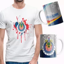 Playera Chivas Para Hombres Y Niños Combo Con Taza Chivas Fc